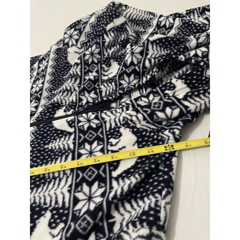 Old Navy Pajama One Piece Large Fair Isle Polar Bear Fleece Sleepwear Onies - Picture 4 of 6